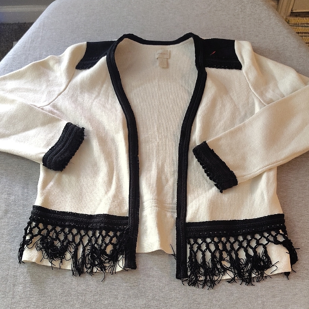 Elegant Black and Cream Women's Sweater